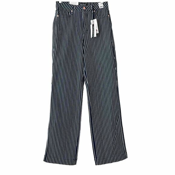 Judy Blue White Stripe Straight Fit Jeans High Rise Tummy Control 29 - Picture 2 of 10